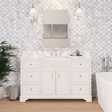 KitchenBathCollection Zelda 60" Single Farmhouse Vanity with Carrara Marble Top
