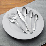 Kitchinox Alton Bay Satin 75-piece Stainless Steel Silverware Set, Flatware Service for 12