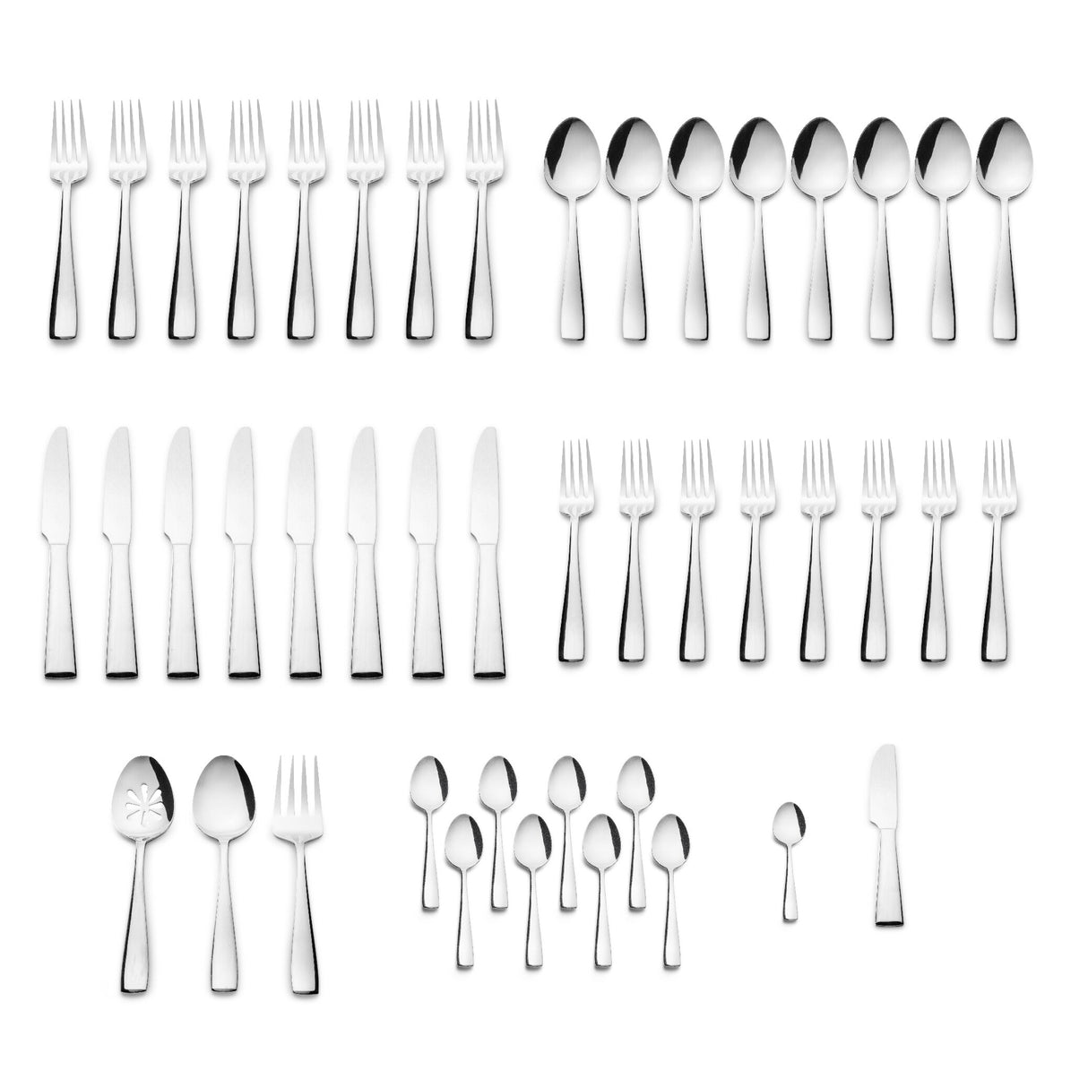Kitchinox Julia 45-piece Stainless Steel Silverware Set, Flatware Service for 8