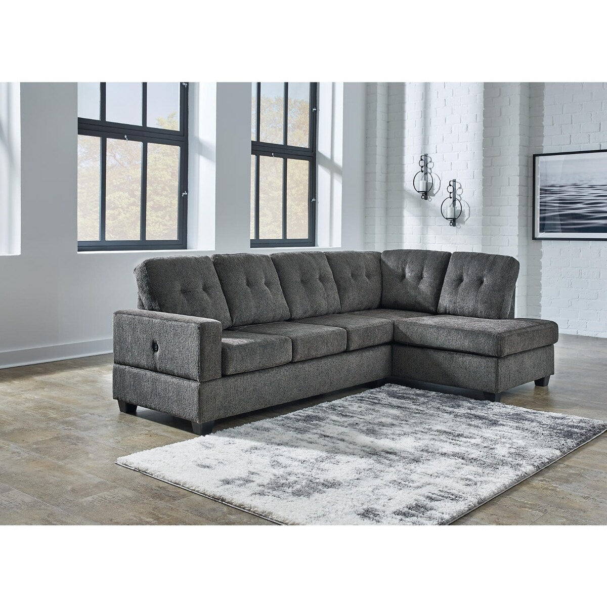 Signature Design by Ashley Kitler Smoke 2-Piece Sectional with Chaise