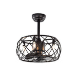 Carbon Loft Abrar Matte Black 3-blade Ceiling Fan with Open Metal Frame (Includes Remote)