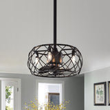Carbon Loft Abrar Matte Black 3-blade Ceiling Fan with Open Metal Frame (Includes Remote)