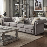 Knightsbridge Light-grey Extra Long Chesterfield Sofa by iNSPIRE Q Artisan