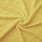 Knited Diamond Throw with Fringe Cream