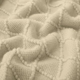 Knited Diamond Throw with Fringe Cream