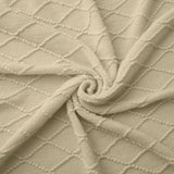 Knited Diamond Throw with Fringe Cream