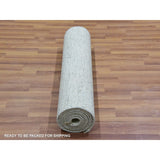Knitting Needles Gray Shabby Chic Modern Pure Undyed Wool Hand Knotted Grass Design Tone On Tone Runner Rug 2'6"x8'1"