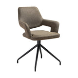 Knox Penny 7 Piece Dining Set with Stone Top and Upholstered Swivel Chairs