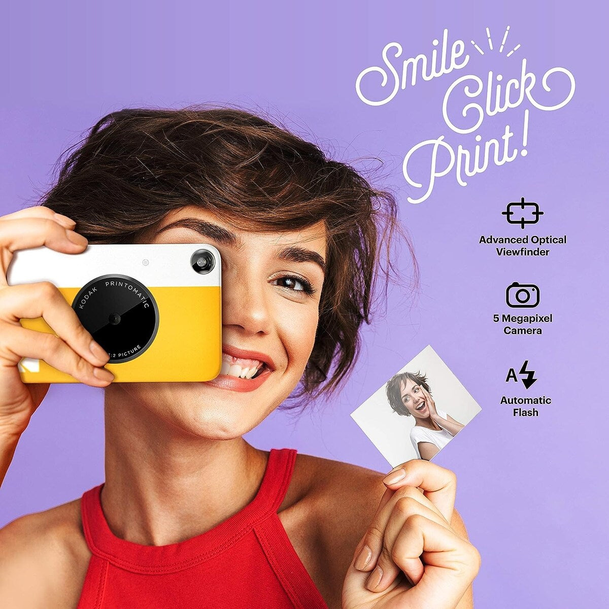 Kodak Printomatic Instant Print Camera & Photo Paper (20 Sheets) Album Bundle