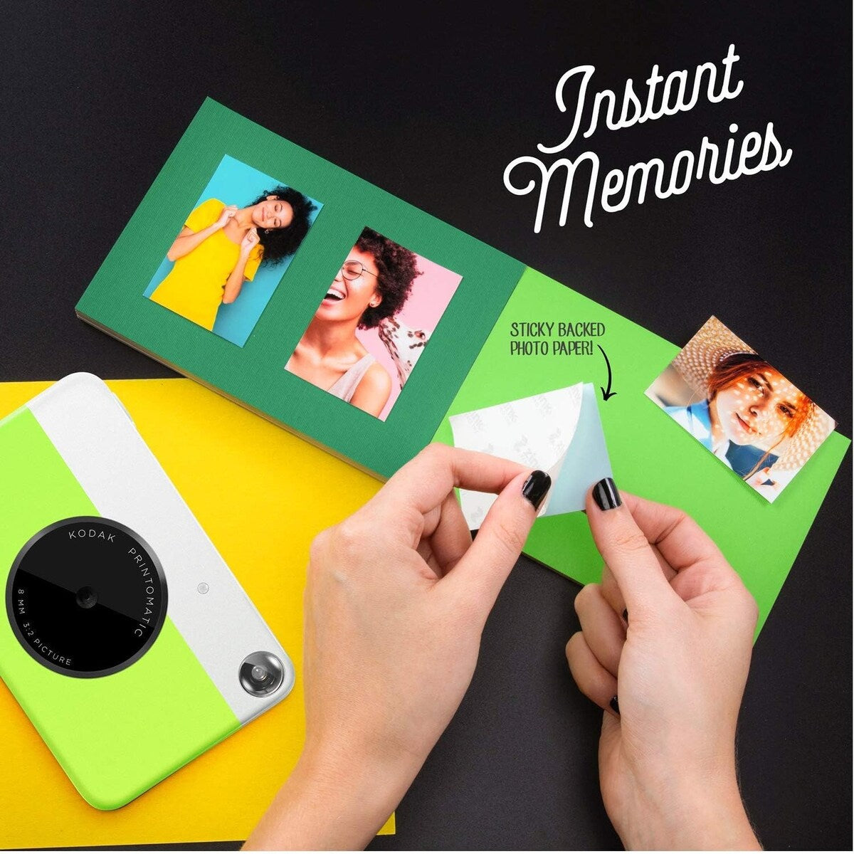 Kodak Printomatic Instant Print Camera & Photo Paper (20 Sheets) Album Bundle