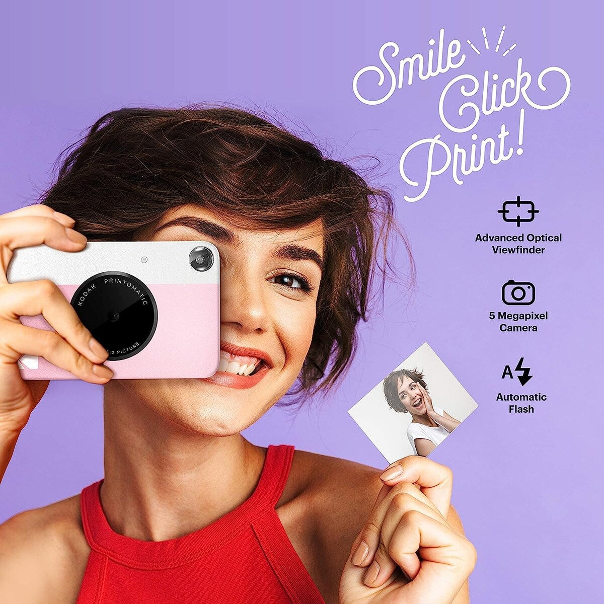 Kodak Printomatic Instant Print Camera & Photo Paper (20 Sheets) Album Bundle