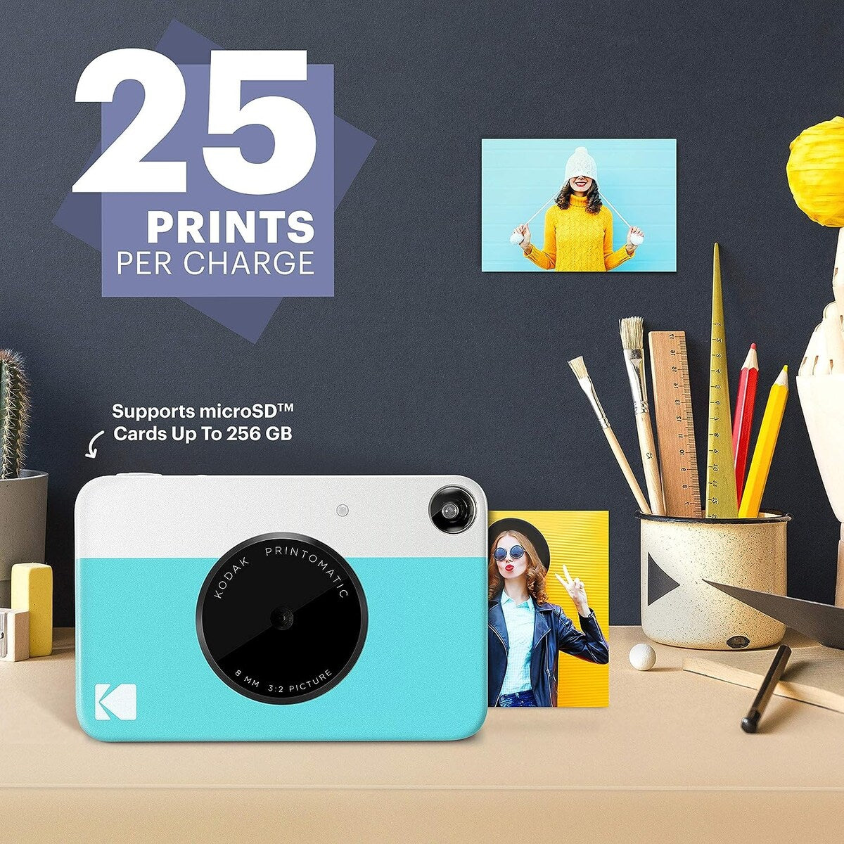 Kodak Printomatic Instant Print Camera & Photo Paper (20 Sheets) Album Bundle