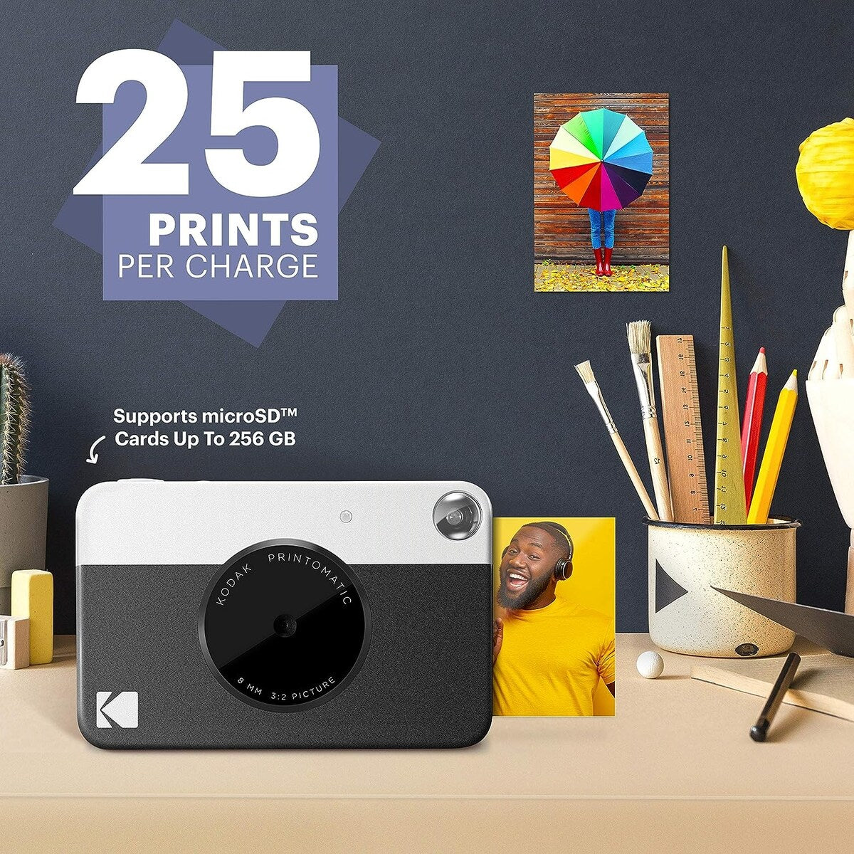 Kodak Printomatic Instant Print Camera & Photo Paper (20 Sheets) Album Bundle