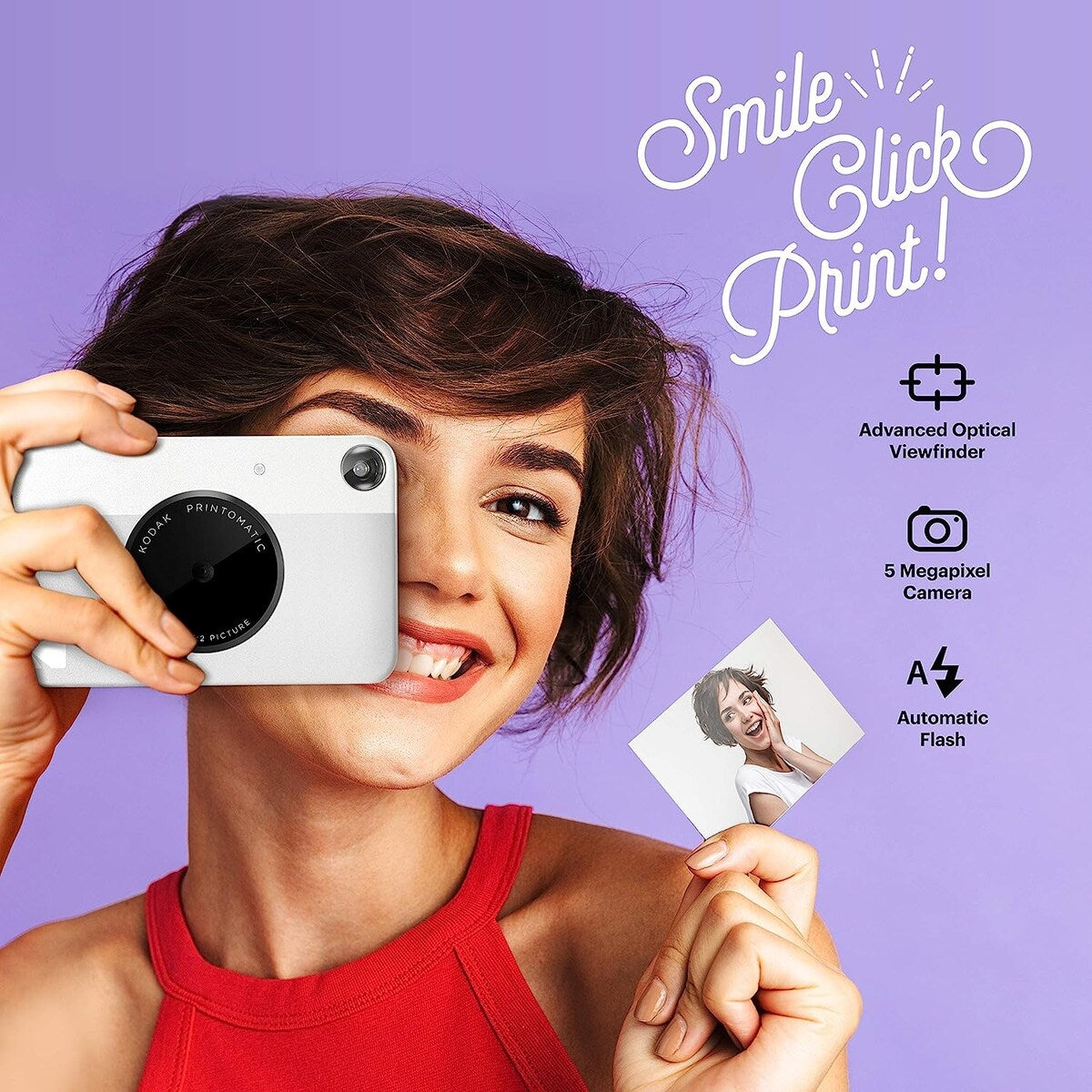 Kodak Printomatic Instant Print Camera & Photo Paper (20 Sheets) Album Bundle
