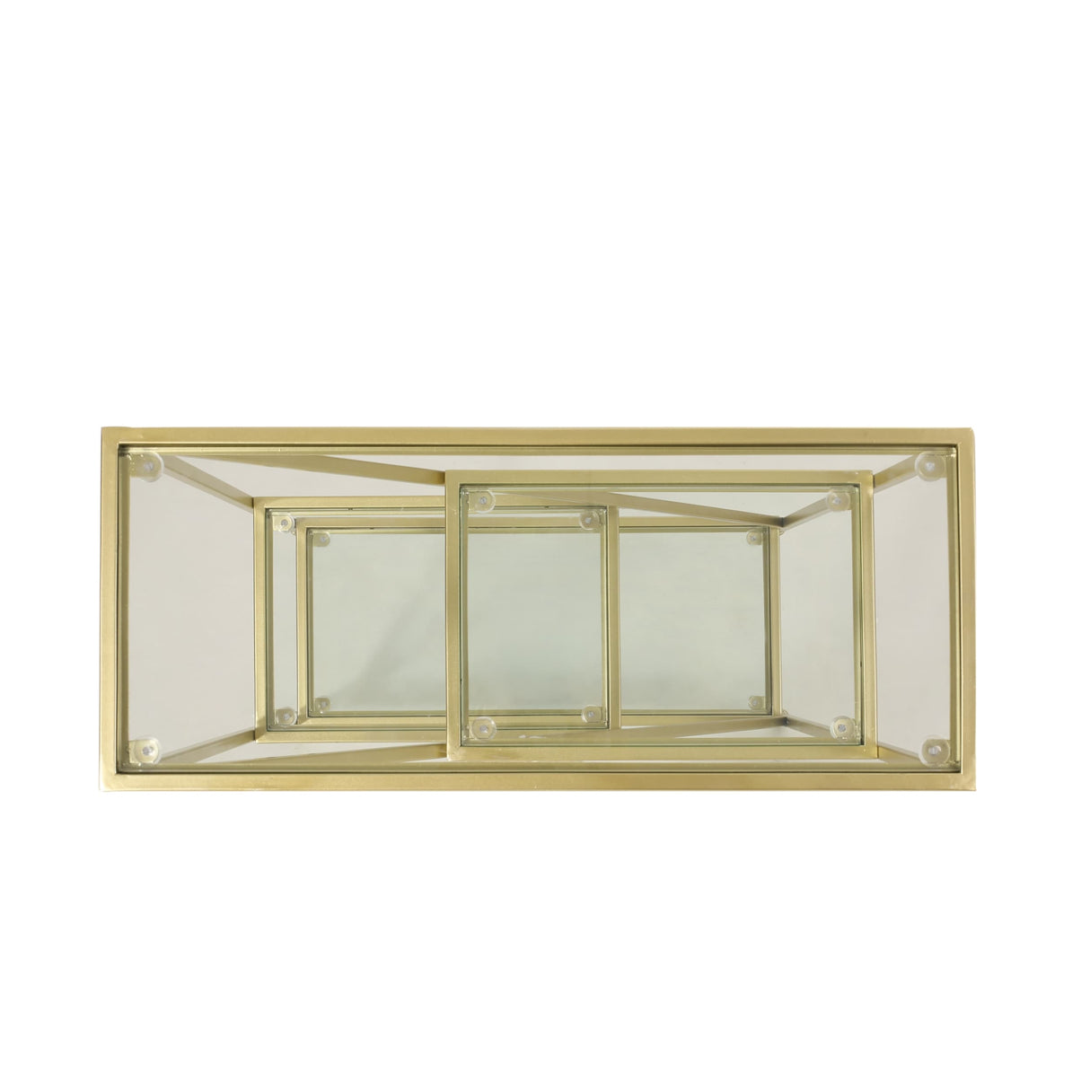 Kokesh Tempered Glass and Iron 3 Shelf Asymmetrical Bookcase by Christopher Knight Home