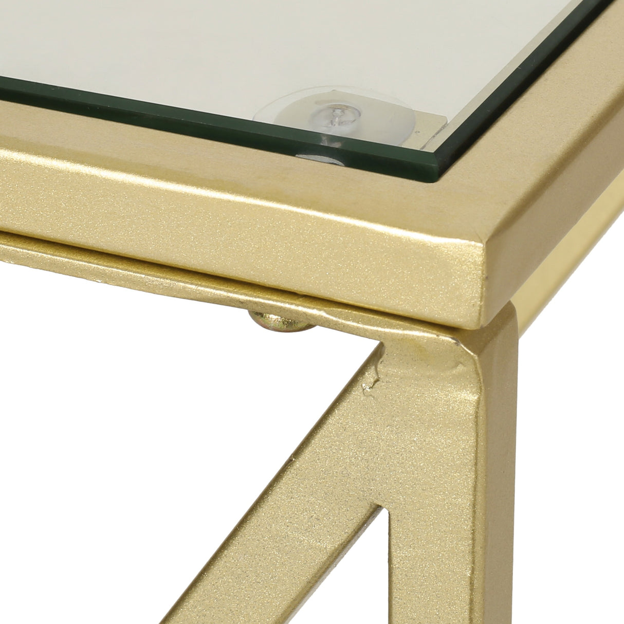 Kokesh Tempered Glass and Iron 3 Shelf Asymmetrical Bookcase by Christopher Knight Home