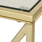 Kokesh Tempered Glass and Iron 3 Shelf Asymmetrical Bookcase by Christopher Knight Home