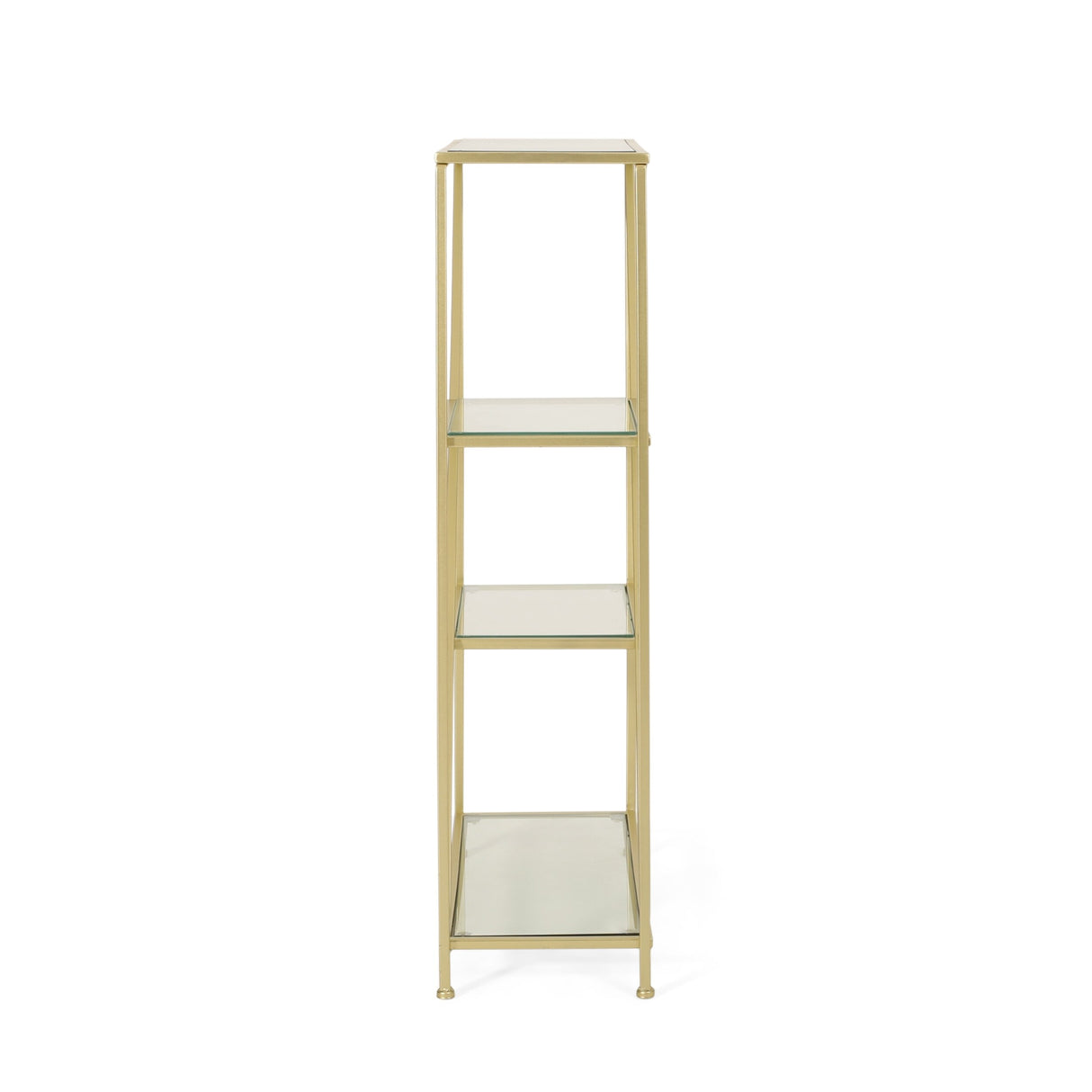 Kokesh Tempered Glass and Iron 3 Shelf Asymmetrical Bookcase by Christopher Knight Home