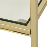 Kokesh Tempered Glass and Iron 3 Shelf Asymmetrical Bookcase by Christopher Knight Home