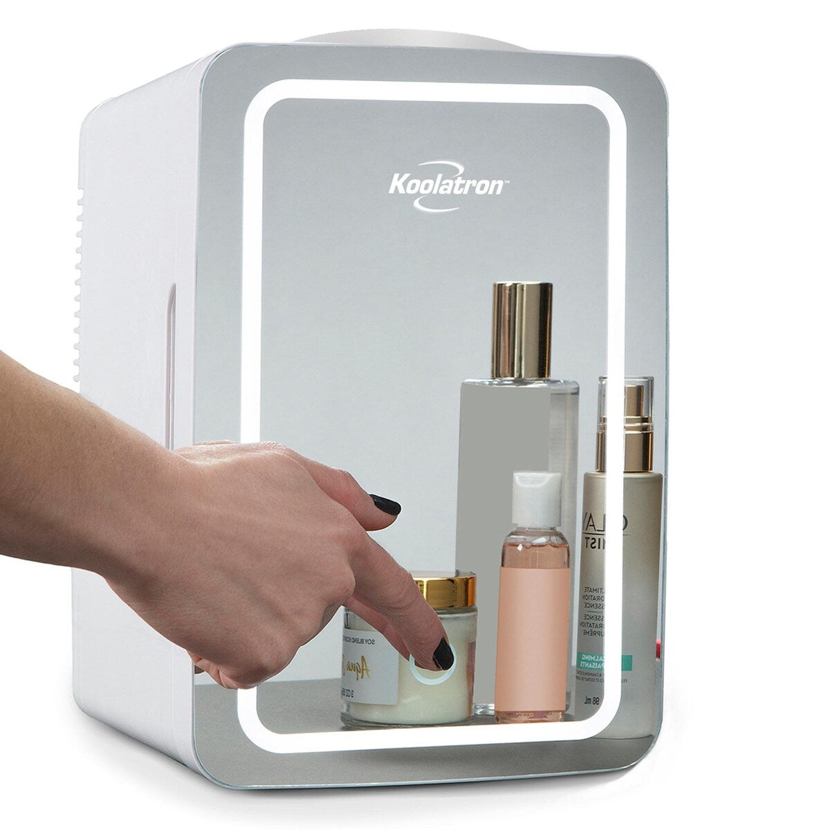 Koolatron Cosmetics Fridge w/ LED Lighted Makeup Mirror 12V 110V, 6L