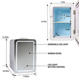 Koolatron Cosmetics Fridge w/ LED Lighted Makeup Mirror 12V 110V, 6L