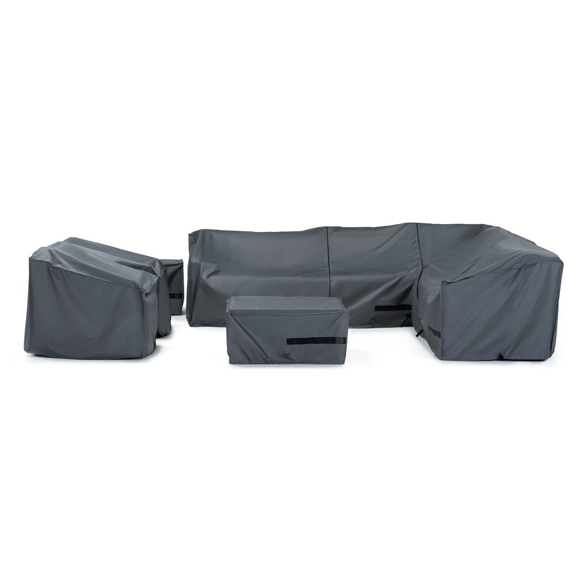 Kooper 9 Piece Polyester Outdoor Patio Sectional Deluxe Furniture Covers - Grey
