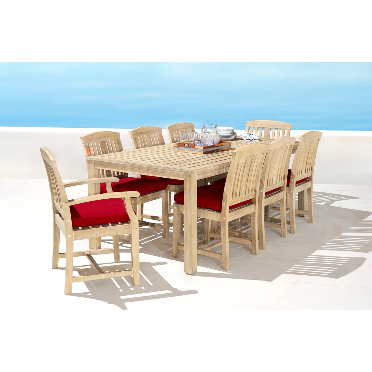 Kooper 9 Piece Sunbrella Outdoor Patio Dining Set