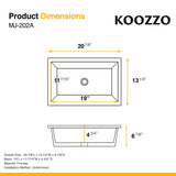 Koozzo Rectangular Undermount Bathroom Ceramic Sink with Overflow