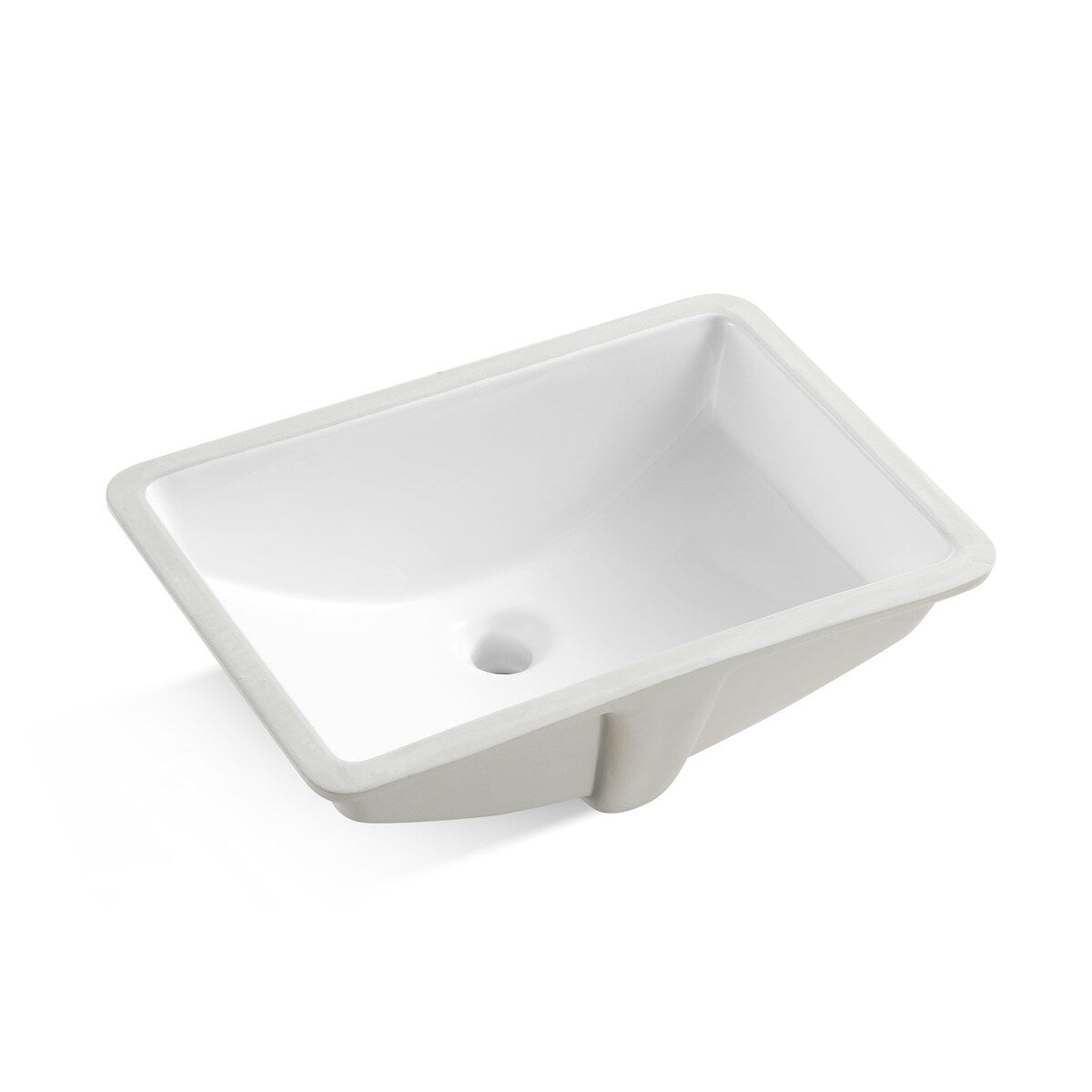 Koozzo Rectangular Undermount Bathroom Ceramic Sink with Overflow