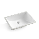Koozzo Rectangular Undermount Bathroom Ceramic Sink with Overflow