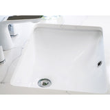 Koozzo Rectangular Undermount Bathroom Ceramic Sink with Overflow