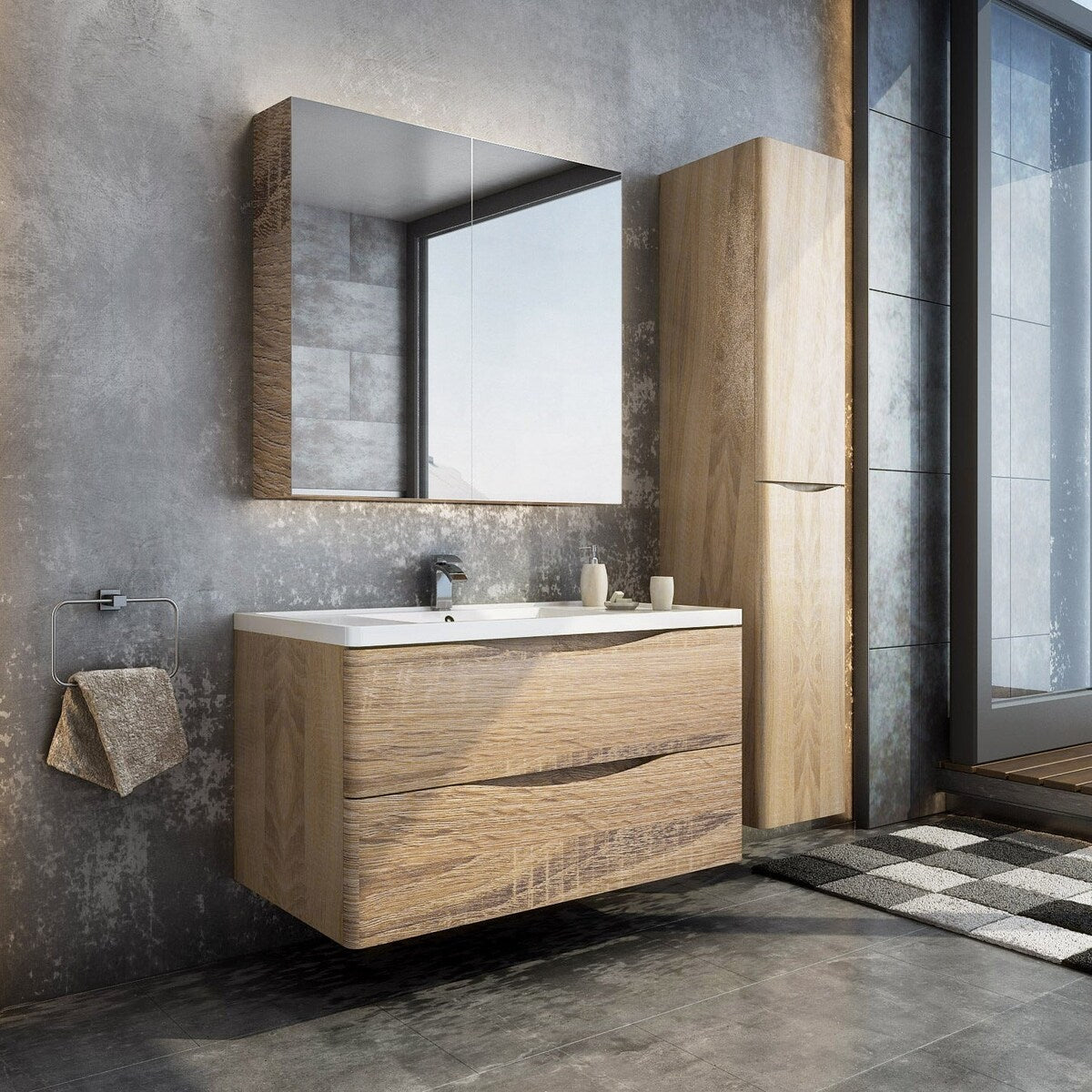 Koozzo Wall-Mounted Single Bathroom Vanity Set