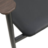 Kora Upholstered Faux Leather Dining Arm Chair with Powder Coated Steel Legs by LeisureMod