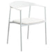 Kora Upholstered Faux Leather Dining Arm Chair with Powder Coated Steel Legs by LeisureMod