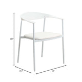 Kora Upholstered Faux Leather Dining Arm Chair with Powder Coated Steel Legs by LeisureMod