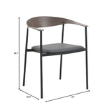 Kora Upholstered Faux Leather Dining Arm Chair with Powder Coated Steel Legs by LeisureMod
