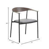 Kora Upholstered Faux Leather Dining Arm Chair with Powder Coated Steel Legs by LeisureMod