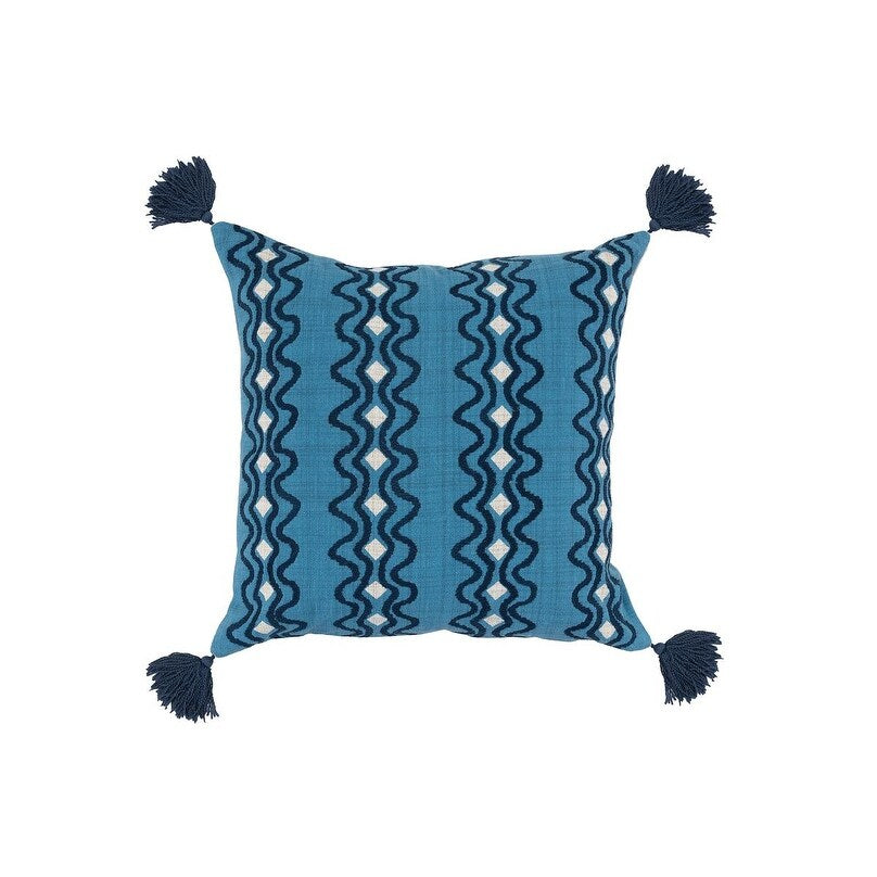 Kosas Home Zada Embroidered 100% Cotton 22-inch Throw Pillow