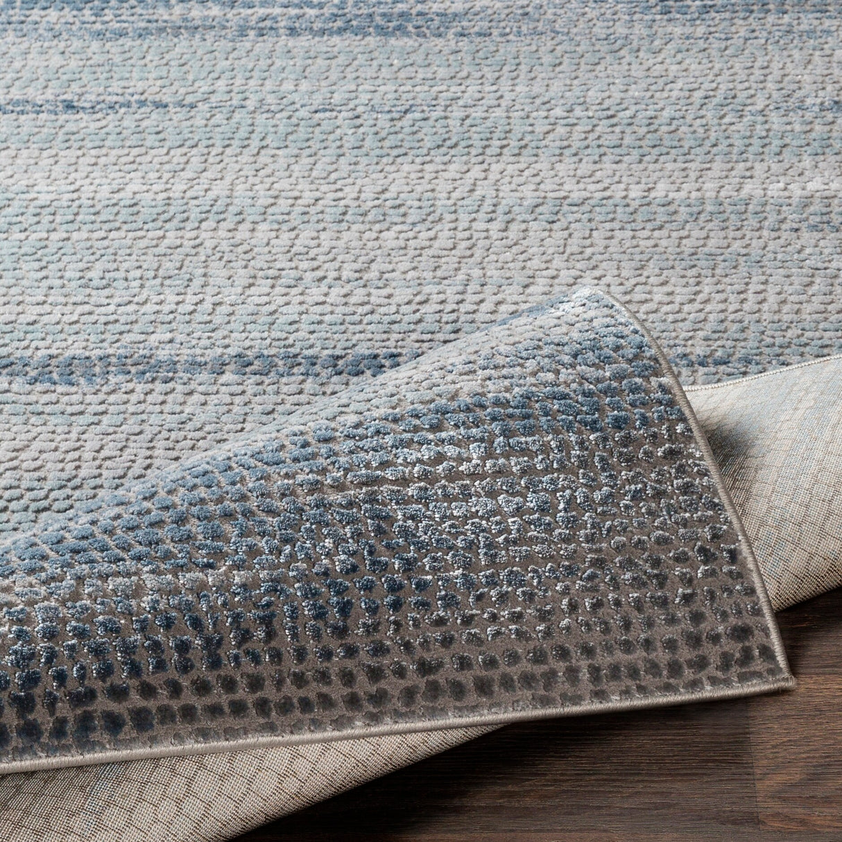 Kota Navy & Grey Modern Abstract Area Rug - 5'3" x 7'3"