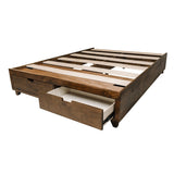 Kotter Home Solid Wood Walnut Platform Storage Bed
