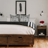 Kotter Home Solid Wood Walnut Platform Storage Bed