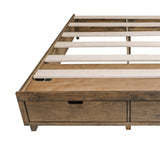 Kotter Home Solid Wood Walnut Platform Storage Bed