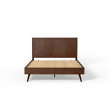 Kotter Home Wood Chevron Bed Frame with Headboard