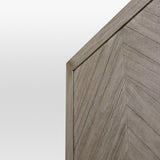 Kotter Home Wood Chevron Bed Frame with Headboard
