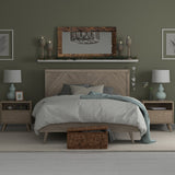 Kotter Home Wood Chevron Bed Frame with Headboard