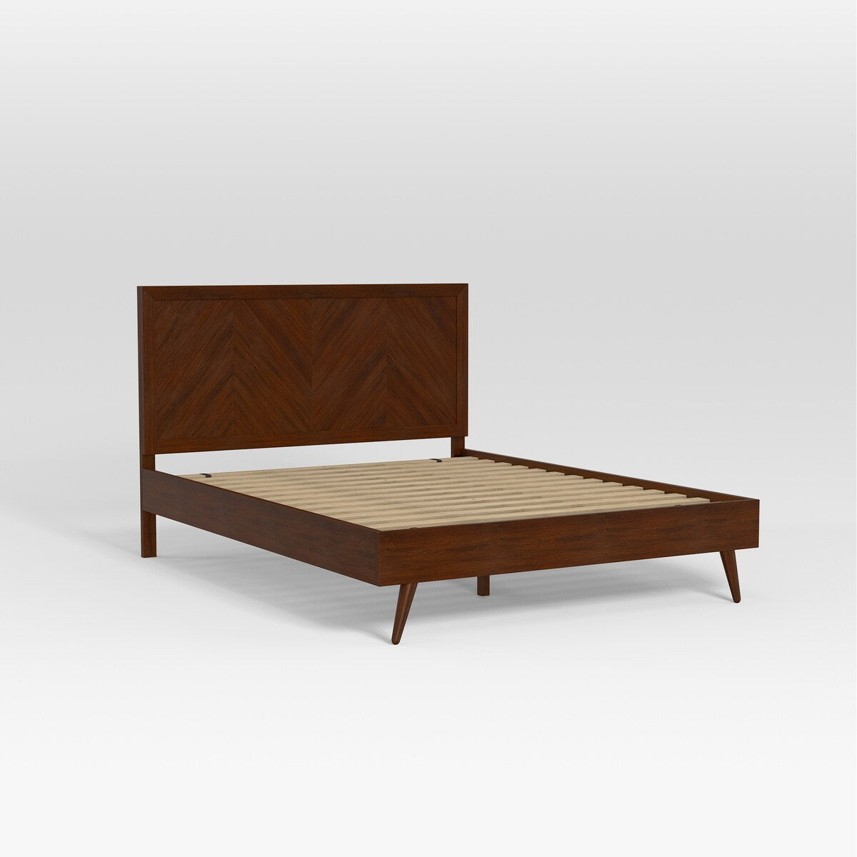 Kotter Home Wood Chevron Bed Frame with Headboard
