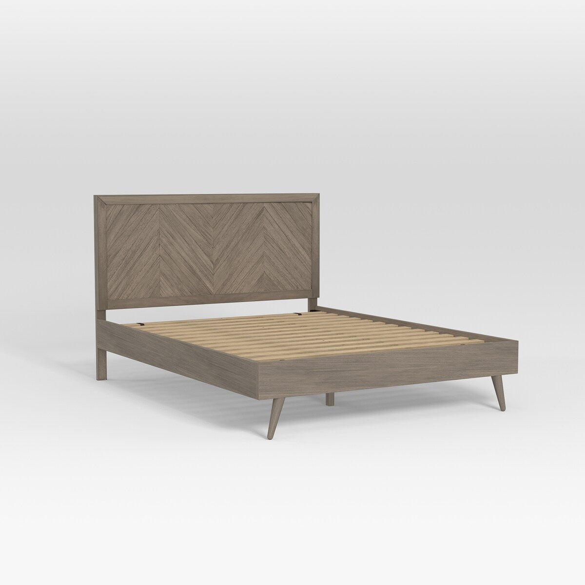 Kotter Home Wood Chevron Bed Frame with Headboard