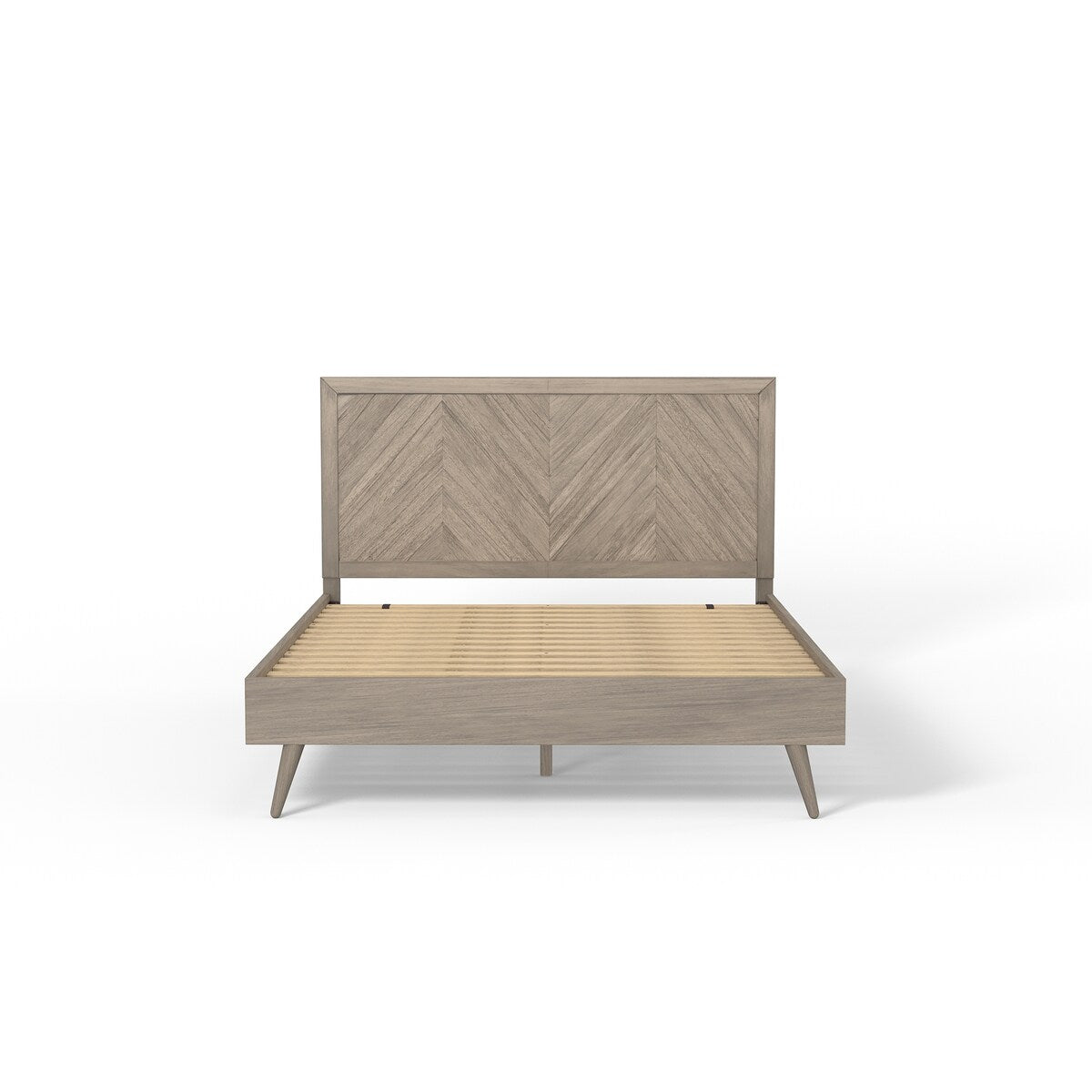 Kotter Home Wood Chevron Bed Frame with Headboard