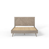 Kotter Home Wood Chevron Bed Frame with Headboard
