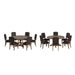 Krakova X-Base Round Table With Premium Tufted Nailhead Upholstered Chairs Set